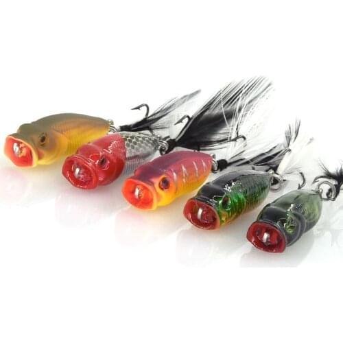 Makebass Big mouth Feather Wobblers popper fishing Lure Wave Climbing Swimbait ABS Floating hardbait fishing tackle