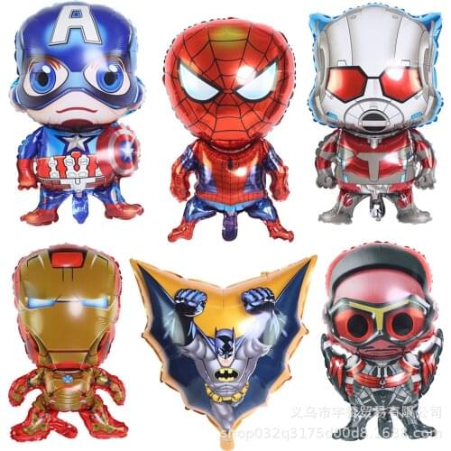 Marvel Superhero Avengers Captain America Iron Man Spiderman Falcon Ant-Man Aluminum Film Balloon Party Decoration Kids Toy