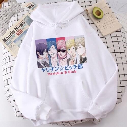 Kawaii Anime Cartoon Yarichin Club Hoodies Sweatshirt Men Women Pullovers Harajuku Streetwear Unisex Hoody Oversized Clothing