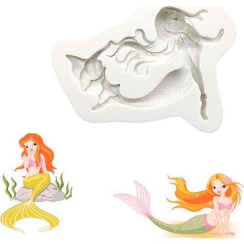 The Little Mermaid 100% Platinum Silicone Sugarcraft Mould, Fondant Cake Decorating Tools Bakeware