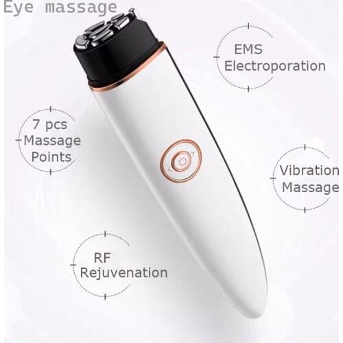 Eye Vibration Massage 3 in 1 RF EMS Care Beauty Device Improve Fine lines Remove Eye Bag Wrinkle Black Circle Anti Puffness Tool