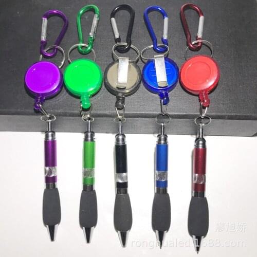 Retractable Badge Reel Ballpoint Belt Clip Lanyard Keychain with Carabiner 5 pcs/lot
