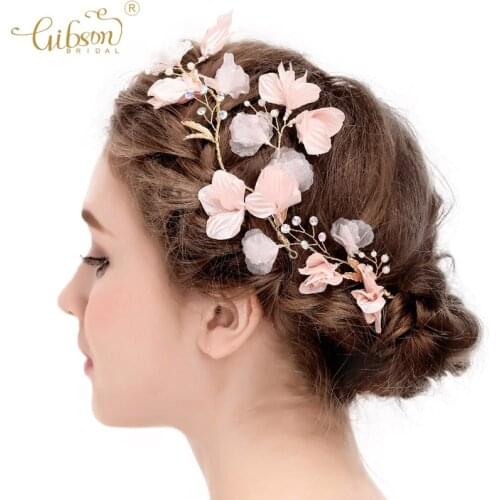 Bridal Bridesmaids Hair Ornaments Flower Side Hair Clip Hair Accessories Pearl Girls Headpiece Floral Hairgrips Decoration