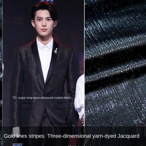 Gold wire three-dimensional stripe yarn-dyed jacquard fabric, sewing fabric factory shop is not out of stock
