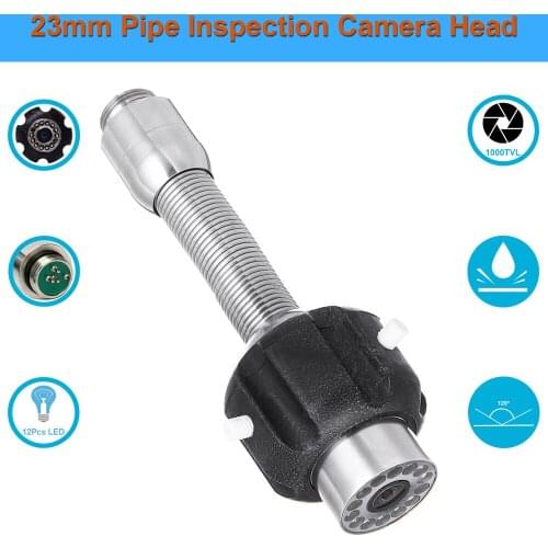 23mm Stainless Steel Waterproof Camera Head Sewer Drain Pipe Inspection Endoscope With 12Pcs LED For Camera Repair Replacement