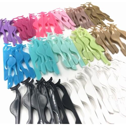 30PCS False Eyelash Tweezers False Eyelashes Applicator Eyelash Extension Curler Nipper Auxiliary Clamp Makeup Forceps Tools