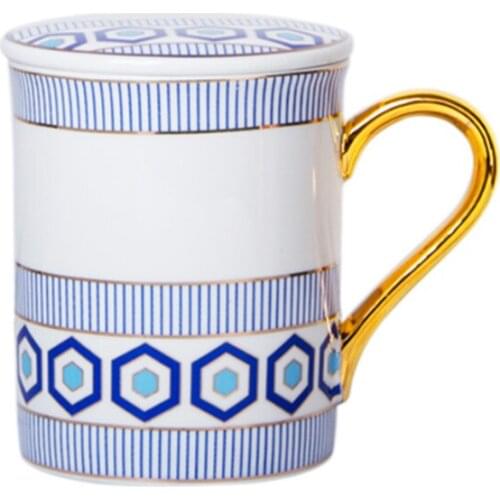 350ml Nordic Mugs Coffee Cups Ceramic Nordic Style Office Gold Handle Mug Household Milk Tea Coffee Cup Drinkware