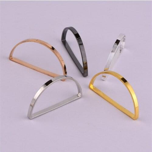 36*18mm semi-circular D-ring ultra-fine geometric copper ring DIY handmade jewelry materials jewelry accessories