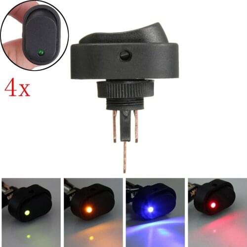 4Pcs/Lot 12V 30Amp 30A 3Pin LED OFF/ON Rocker Switch Heavy Car LED Illuminated Car Dashboard Boat Marine Switch