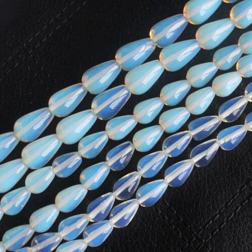 White Opal Water Drop Loose Beads 15",DIY Jewelry Making ! wholesale for all item
