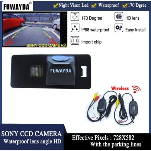 FUWAYDA Wireless HD CCD Chip Car REAR VIEW REVERSE BackUp CAMERA for AUDI A1 / A4 (B8)/ A5 S5 Q5 TT / PASSAT R36 5D WATERPROOF