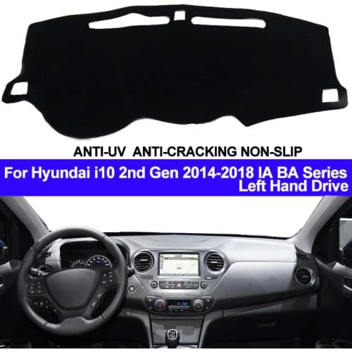 Car Dashboard Cover For Hyundai i10 2nd Gen 2014 - 2016 2017 2018 IA BA Series LHD Dashmat Pad Dashboard Cover Carpet Dash Mat