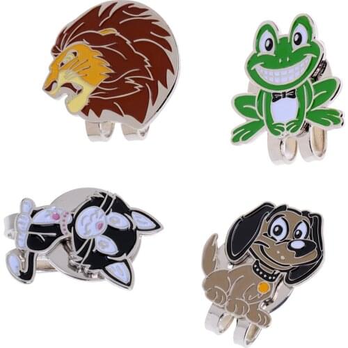 4 Pieces Funny Cartoon Animal Alloy Golf Ball Marker With Magnetic Hat Clip