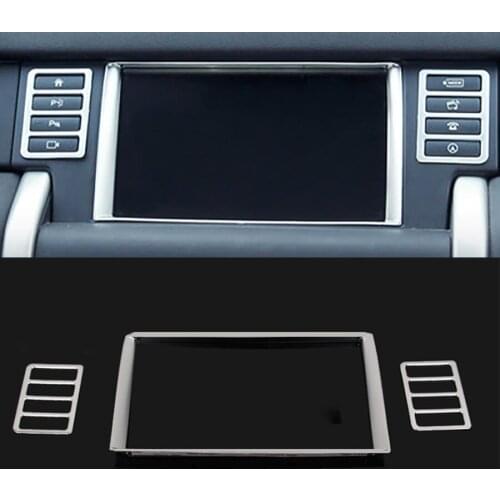 JEAZEA 2x Console Multi-function Button Cover Trim Frame Decals Fit For Land Rover Discovery Sport 2015 2016 2017 2018 2019