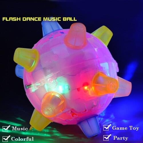 LED Light Jumping Activation Ball Kids Crazy Music Football Childrens Toy Bouncing Dancing Dog Kid Vibrating Toy Ball Dog Toys