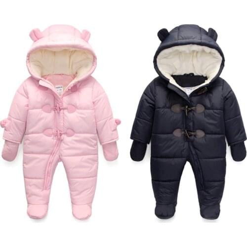 Cold Winter Rompers Baby Clothes Children Boys Girls Jumpsuit Kids Duck Down Cotton Overalls snowsuit Hoodies Parka Clothing