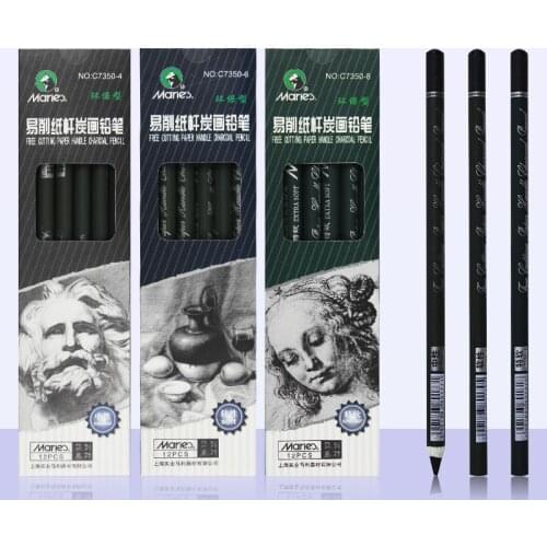 Maries 12Pcs/set Sketch Charcoal Pencil For Painting Soft Pencils Drawing Lapiz Set Stationery School Pencils For Students Art