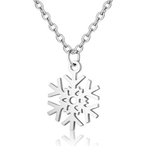 Snowflake titanium steel necklace for Women Christmas snowflake simple fashion stainless steel pendant necklace