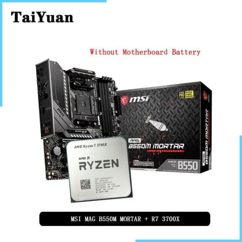 AMD Ryzen 7 3700X R7 3700X CPU + MSI MAG B550M MORTAR Motherboard Suit Socket AM4 All new but without cooler