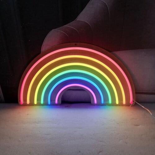 Rainbow Acrylic Custom Neon Light Lamp Sign Beer Bar Handmade Decorate Home Wall Room Windows Tube Artwork
