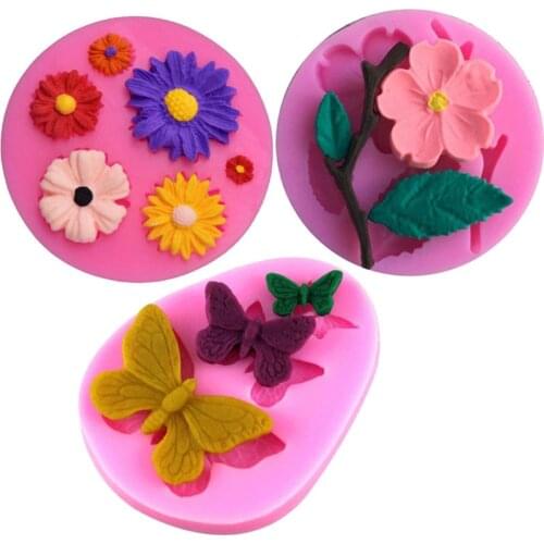 Rose Flower Butterfly Silicone Mold Candy Clay Chocolate Gumpaste Mould Baking Cupcake Topper Fondant Cake Decorating Tools