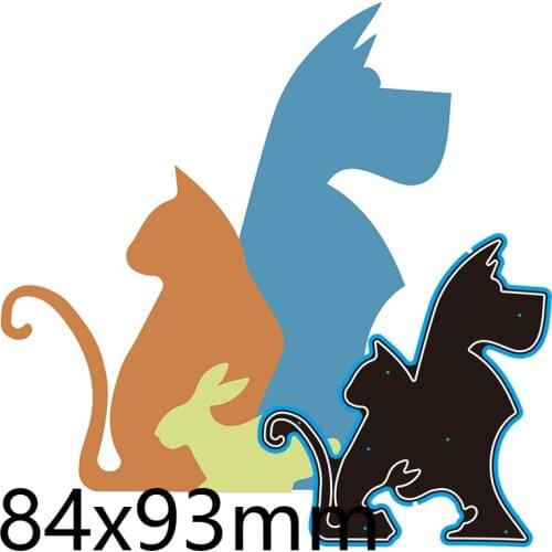 Cutting Dies Dog Cat and Rabbit New for Decoration Scrapbooking Stencil Paper Craft Album Template 84*93mm