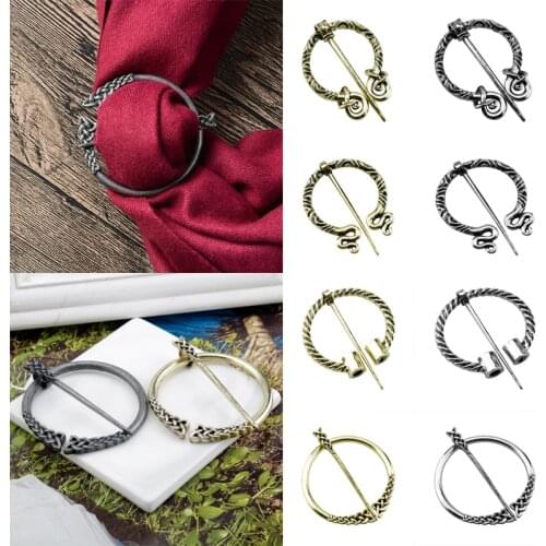 Nordic Viking Brooch Runes Runic Pin Elder Futhark Badge Cloak Women Men Lapel Pin Ancient Mythology Asatru Vintage Jewelry