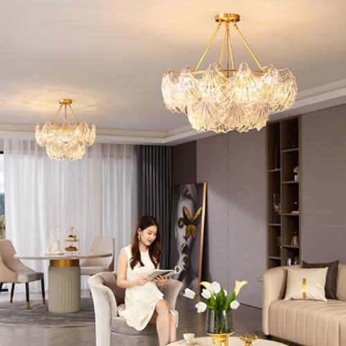 Light luxury crystal chandelier living room lighting modern minimalist creative dining room master bedroom high-end dining room