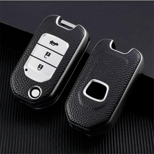 TPU Leather Car Key Case Cover For Honda Accord Forza Civic 4d 10th gen Hrv Fit Freed CRV 3 2020 Pilot Key Shell Accessories