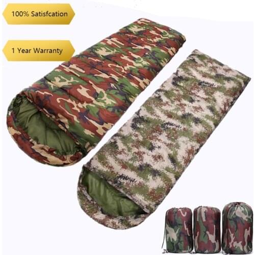 2400g thickened warm outdoor camping camping camouflage sleeping bag Adult envelope with cap Sleeping bag outdoors
