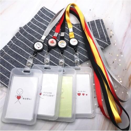 Retractable Badge Reel Student Card Holder Keychain Nurse Accessories Badges Set Lanyard ID Card Holder Business Name Card Holde