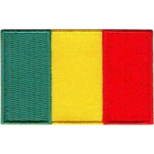 Embroidery Mali Badge MOQ50pcs Made by Twill with Flat Broder and Iron On Backing Accept Custom & MOQ50 Free Shipping by Post