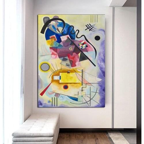 Wassily Kandinsky Bicycle Red Blue 1925 100% Hand Painted Oil Paintings Modern Abstract Wall Art Pictures Christmas Gift
