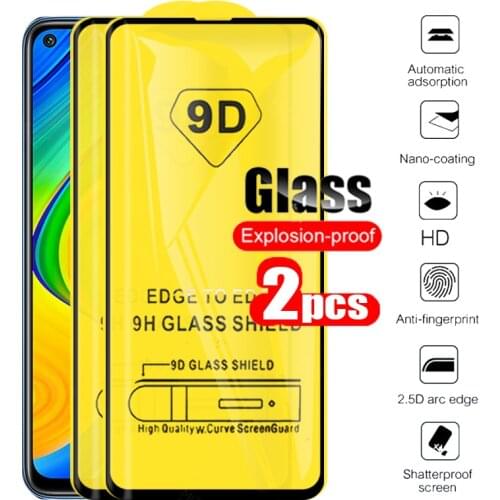 2pcs 9D Full Gule Protective Glass Redmi Note 9 Glass For Xiaomi Redmi Note9 Note 9 Not9 Screen Protector Film Xiomi Xaomi 6.53