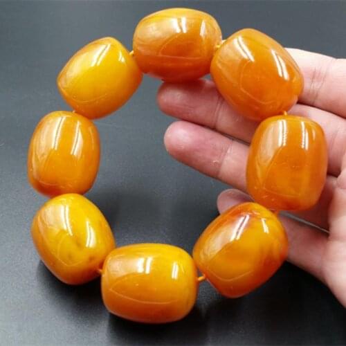 Old beeswax bracelet, chicken oil yellow amber bracelet, floating salt water amber bracelet