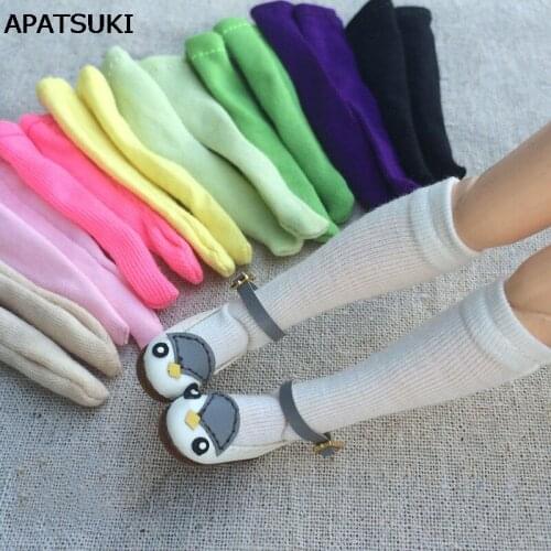 1pair 1/6 Doll Accessories Doll Stockings for Barbie Dolls Middle Tube Sock For Blythe 1:6 Blyth Doll Long Socks For Momoko