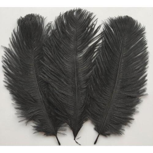 Hot 10pcs High Quality Black ostrich feathers 6-8 inches/15-20 cm for Wedding Party Decor Accessories Wedding Decoration