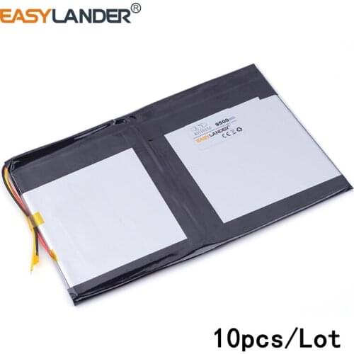 10pcs/Lot 3.7V 9500mAh 40116135 lithium Li ion polymer rechargeable battery for tablet pc POWER BANK cell phone PAD DVD Naptop