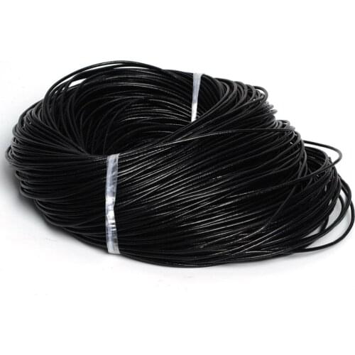 Jewelry DIY 100yards 2mm Black Round Genuine Leather Cord, Necklace & Bracelet Cord Jewelry Findings