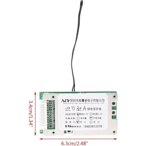 10S 36V 30A Battery Protection Board Li-ion Cell 18650 Battery Protection BMS PCB Board