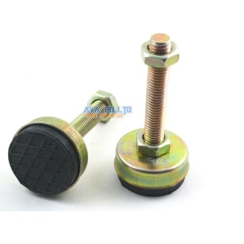 4 Pieces 43mm Base M12x75mm Adjustable Anti Slip Lathe Leg Furniture Leveling Feet Pad