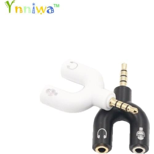 50pcs 1 Male To 2 Female 3.5mm Earphone Headphone U Shape Stereo 2 Way Headphone Adapters Conver For Mobile phone MP3 MP4