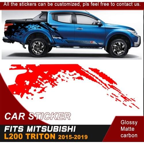 Car decals 2 pieces mudslinger body rear tail side graphic vinyl fit for MITSUBISHI L200 TRITON 2015-2017