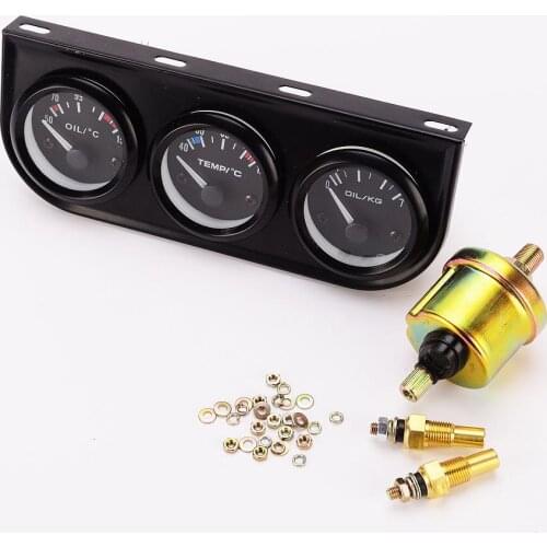 Car Motorcycle 52mm Oil Pressure Water Temperature Oil Temp Gauge Meter