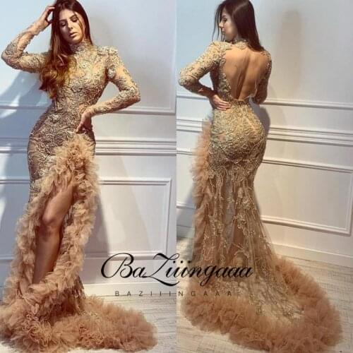 BAZIIINGAAA Luxury Woman Cocktail Dress Beaded Sequins Long Elegant Night Cocktail Party Formal Dresses for Wedding Plus Siz