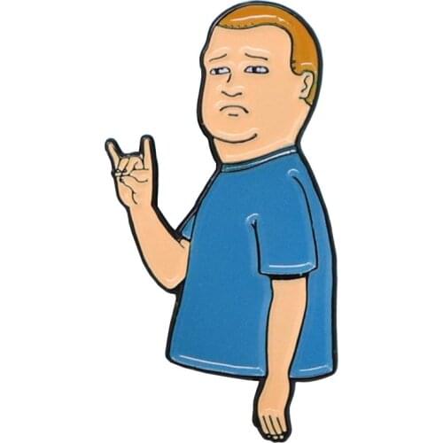 Bobby Hill Horns Enamel Pin Spirit Animal rock on badge