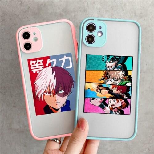 Japan Anime My Hero Academia Midoriya Phone Case For iPhone 11 12 Pro MAX XS X XR SE2020 8 7 6 Plus Clear Hard Cover Matte Shell