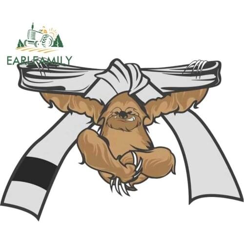 EARLFAMILY 13cm x 8.7cm for Jiu Jitsu Car Stickers Creative Sunscreen Decals Occlusion Scratch Vinyl Helmet Trunk Decor