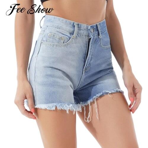 Женские джинсовые шорты FEESHOW China At AliExpress