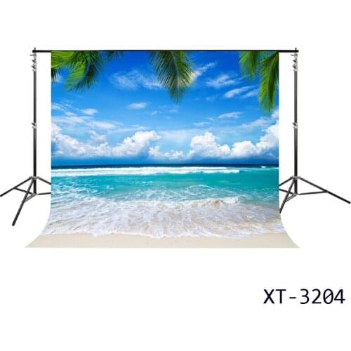 HUAYI Beautiful Sea Beach Photography Backdrop Seaside Vinyl & Polyester Background For Newborn Birthday Summer Holiday Party